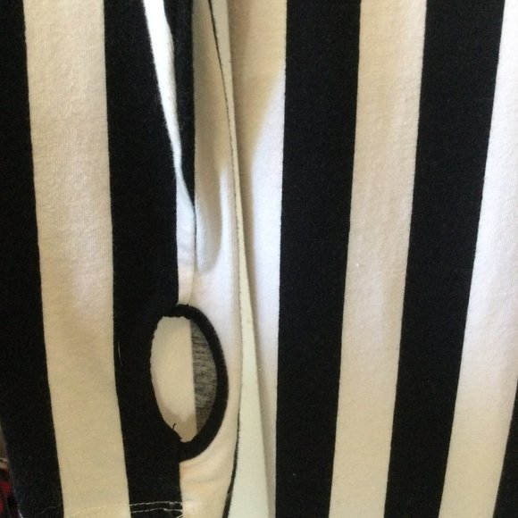 JUST FEMALE black/white stripes dress  - NEW - Picture 3 of 6
